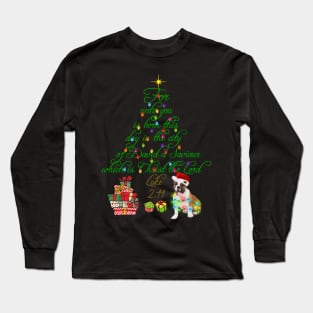 Christmas Tree And Bulldog Long Sleeve T-Shirt